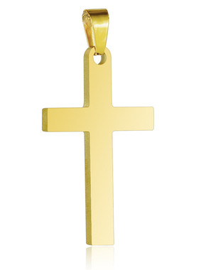 男女不锈钢项链十字架金色黑色