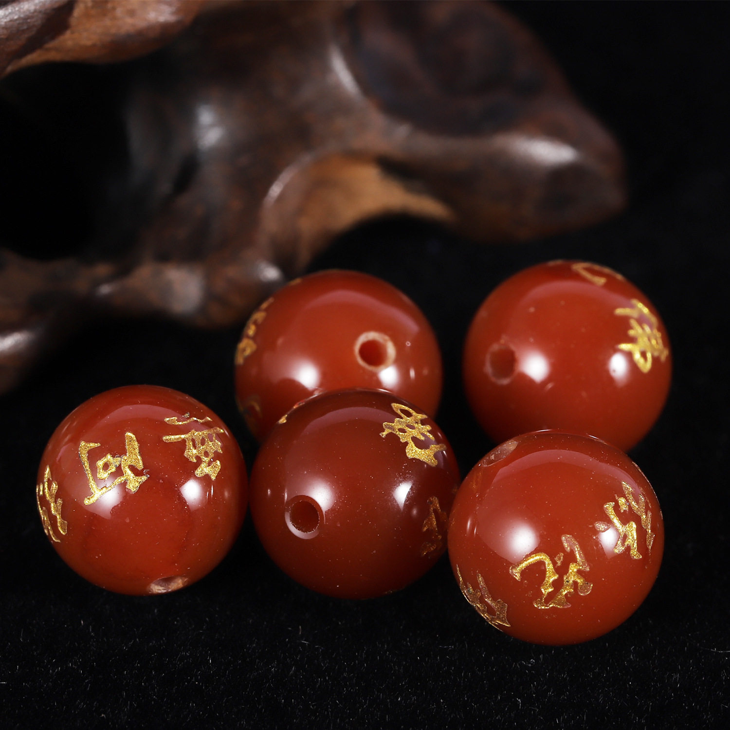 佛家天然红玛瑙南无阿弥陀佛刻字圆珠散珠子diy佛珠手链手绳配件,淘宝优惠券,粉丝福利购,淘宝优惠卷