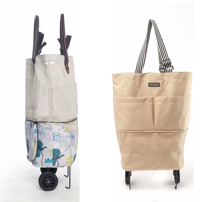 Hsxbb超市购物袋折叠便携大号手提袋买菜包带轮子拖轮袋子,淘宝优惠券,粉丝福利购,淘宝优惠卷