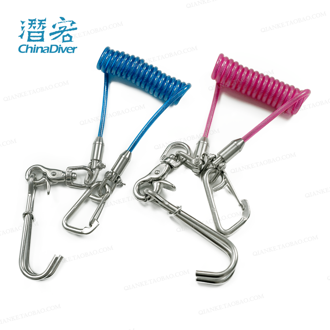 潛水雙頭流鉤 全鋼礁石流勾 彈簧扣技術Double Hook潛水配件潛客