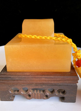 玉石祝福现代办公室印章米黄玉