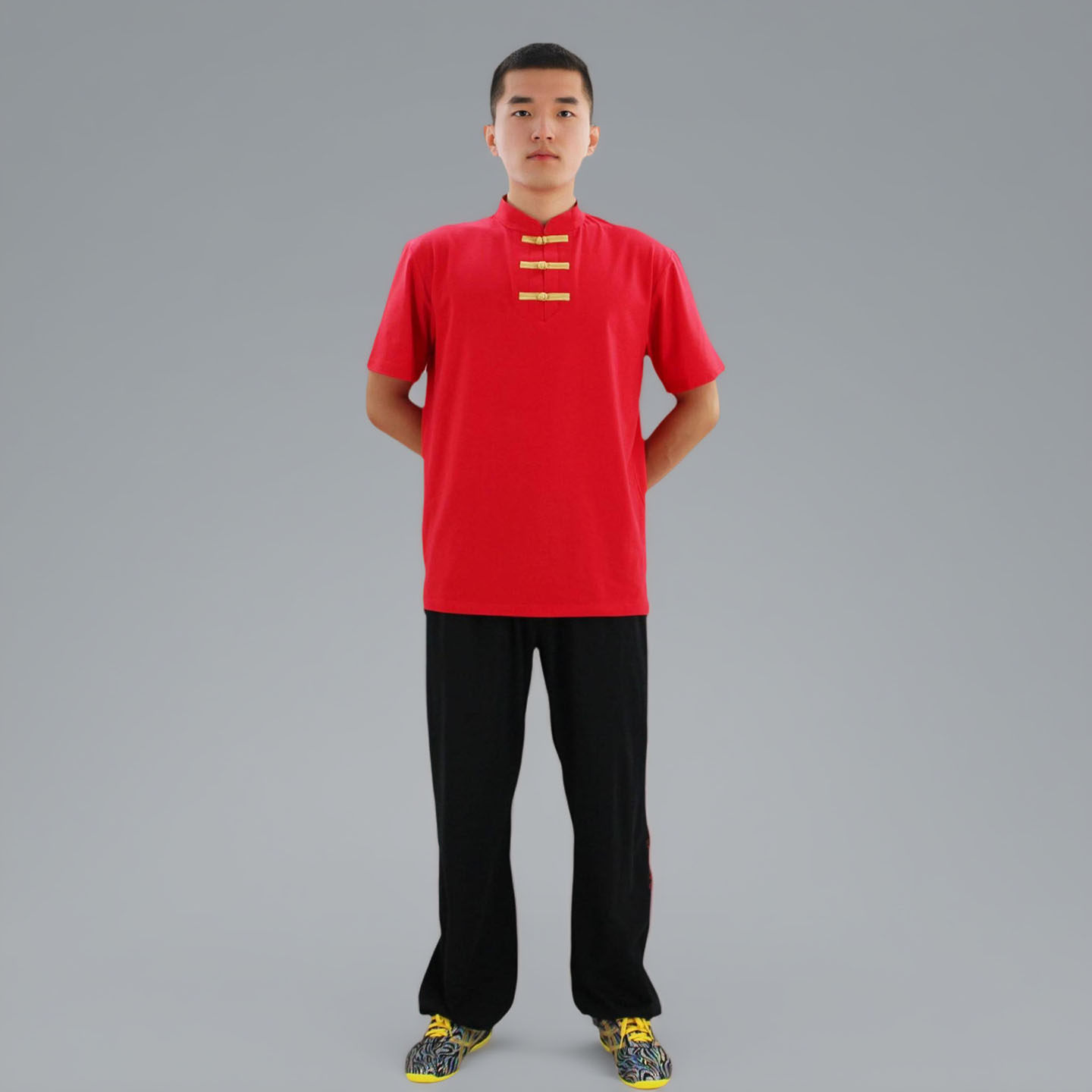 太极武术T恤武术服纯棉武馆训练服装男女同款红白黑三色太极裤,淘宝优惠券,粉丝福利购,淘宝优惠卷