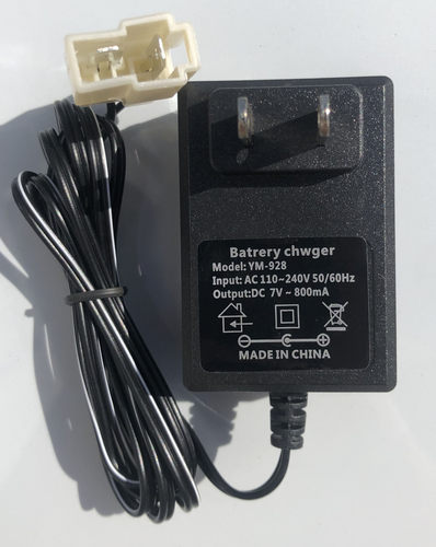 6V800MA通用美规方孔方形插口儿童电动车童车摩托车充电器适配器 - 图1