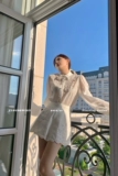 Рубашка, комплект, французский стиль, с вышивкой