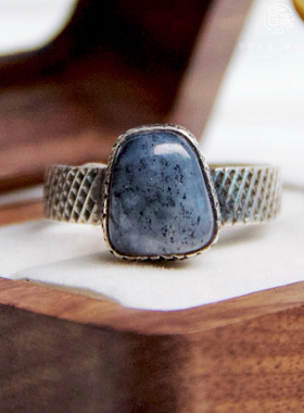 「和田玉戒指」925纯银手工水墨丹青超独家定制包边精致 银子厚实