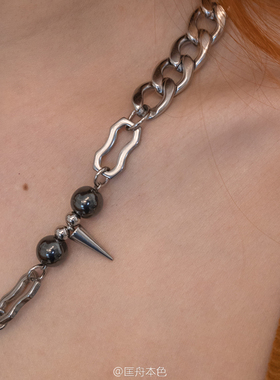 匡舟本色小众重工金属钛钢项链