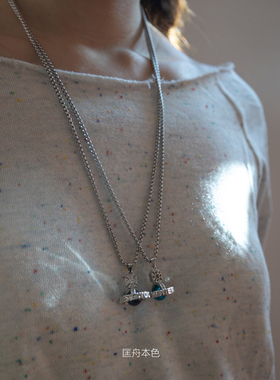 匡舟本色 日本限定款 西太后3d复古款 立体琉璃石镶钻 毛衣链项链