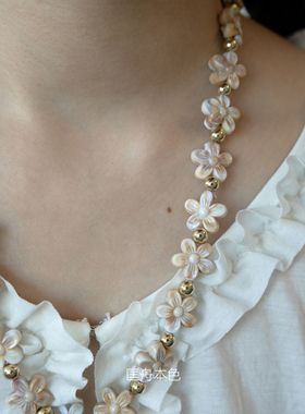 匡舟本色 复古亚文化 哥特暗黑 花朵日韩风格十字架吊坠长款项链