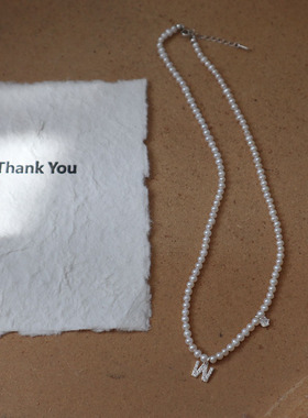 定制字母名字天然淡水珍珠项链女