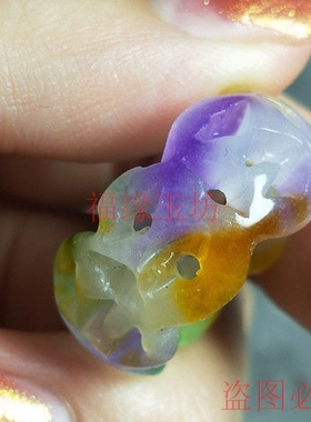 缅甸翡翠色玉石戒指多彩镂空冰