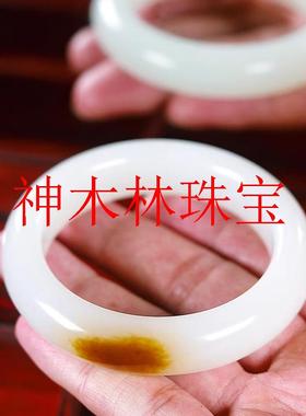 精品款新疆和田玉色糖羊脂白玉正圈玉镯子高端手镯女款精选送礼物