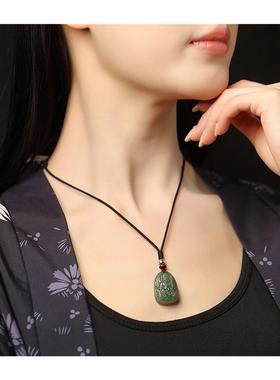 和田青玉男女虚空藏千手观音文殊普贤菩萨龙年十二生肖本命佛吊坠