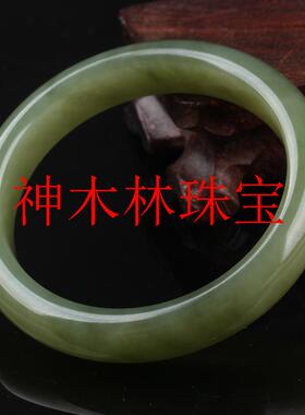 新款新疆和田玉晴水手镯湖水绿女