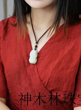 高端和田玉霸王三钱貔貅吊坠男女玉石白玉貔貅情侣款皮丘挂件礼物