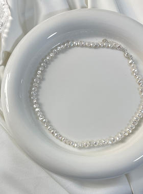 精品级强光小花瓣珍珠项链高级感