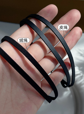 S925纯银倪妮同款黑色双层项圈潮