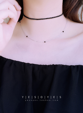 925纯银choker双层脖子饰品项链