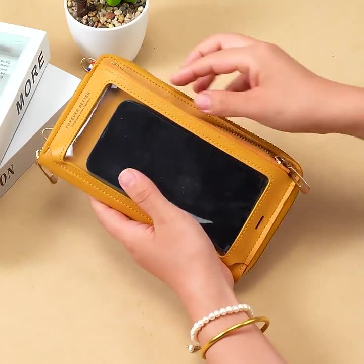2025新款斜挎多功能可触屏手机包女拉链大容量放零钱包手机袋透明,淘宝优惠券,粉丝福利购,淘宝优惠卷