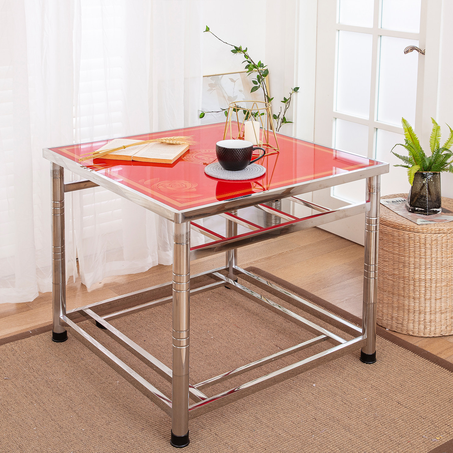 SUS304家用不锈钢烤火桌折叠组装桌冬季新款加厚正方形取暖小架子,淘宝优惠券,粉丝福利购,淘宝优惠卷