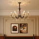 American French light luxury retro iron crystal chandelier
