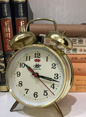 大号双铃半铜上弦怀旧机械闹钟