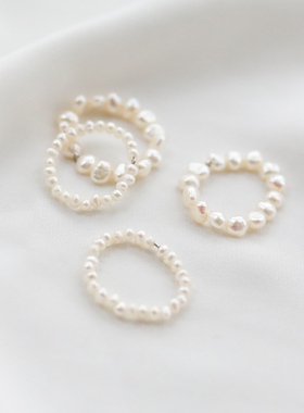 天然巴洛克异性不规则珍珠戒指