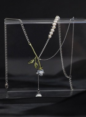 巴洛克淡水珍珠双层钛钢项链