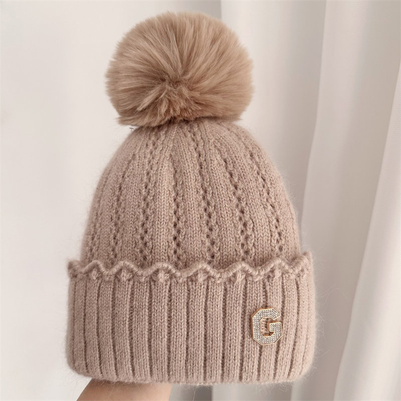 冬季新款毛线帽防寒护耳显脸小针织帽可加绒保暖可拆卸毛球套头帽,淘宝优惠券,粉丝福利购,淘宝优惠卷