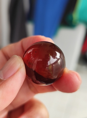 天然缅甸琥珀蜜蜡棕蜜圆珠25.5mm直径内有冰表面有小纹带一点绿膜