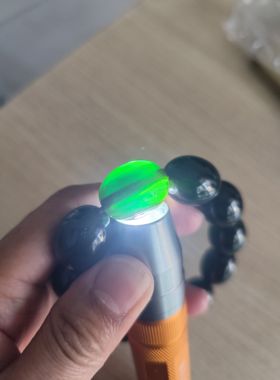 中东蜜蜡墨绿丝蜡枣珠手串内有云雾22x15mm很耐看男生也能戴