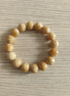天然琥珀蜜蜡波罗地海白花蜜蜡12.5mm手串