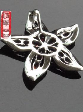 碎钻石榴石海星原创礼品吊坠特价