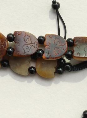 白玉原石挂件吊坠连年有余手链