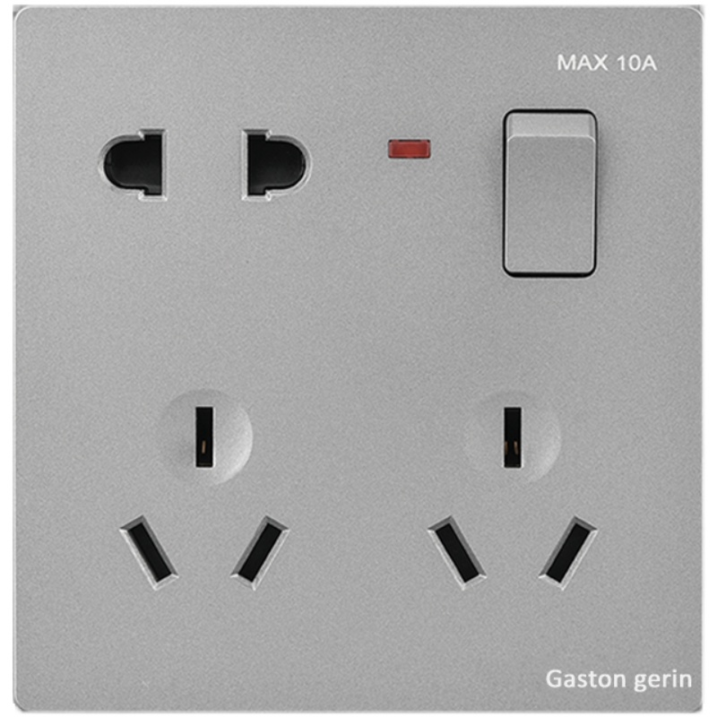86型八孔插座暗装国标家用10A一开二三三插墙壁8孔插座带开关面板 - 图3