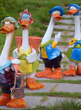 草帽卡通摆件庭院动物小品雕塑