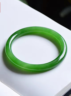 和田玉碧玉菠菜绿叮当镯