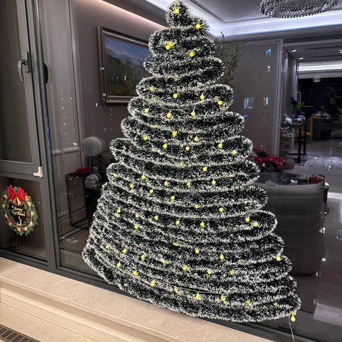 玻璃圣诞树毛条diy材料包圣诞节装饰品墙面挂件挂饰氛围场景布置 - 图2