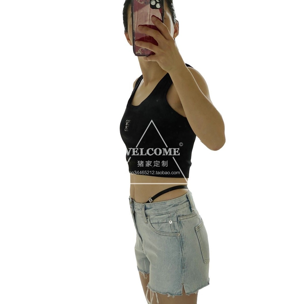 2025夏季新款经典绣花舒适螺纹布百搭修身性感短款白色女背心吊带,淘宝优惠券,粉丝福利购,淘宝优惠卷