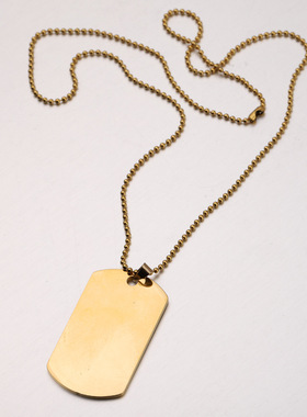 欧美饰品男士狗牌可刻字礼物项链