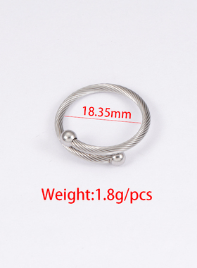 麻花螺纹开口复古戒指