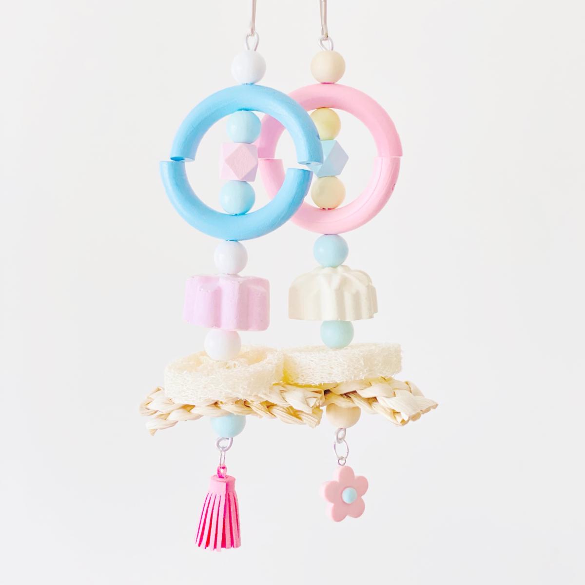 牡丹鹦鹉鸟笼挂饰小鸟啃咬磨牙鹦鹉补钙磨牙玄凤玩具藤编小球玩具 - 图3