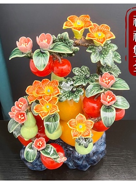 蚂蚁工匠陶瓷摆件中式厅福禄平安