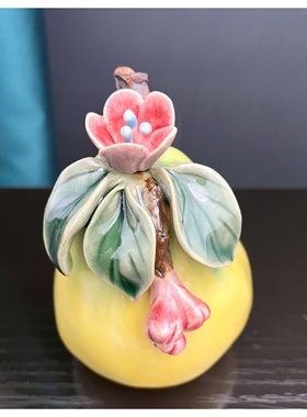 柚子陶瓷水果手工艺石湾公仔摆件