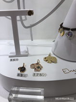 Spanish Special Cabinet Peach Silk Small Bear Elephant Green Purple Crystal Red Gem Plated 18K Gold Pendant Chain Pendant