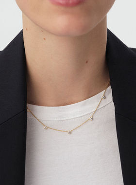 西班牙AGATHA瑷嘉莎经典璀璨系列小金豆银豆法式气质项链礼物女生