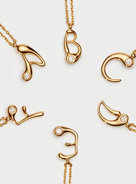 PDPAOLA原创字母情侣项链