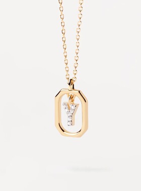 欧洲PDPAOLA情侣字母项链女轻奢小众设计锁骨链镀金生日礼物女友