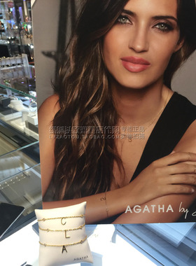 agatha欧洲时尚风镶钻18k金手链