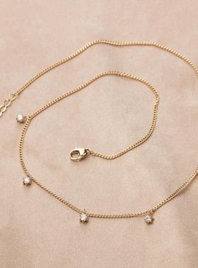 百搭法式精致小众高级金色锁骨链