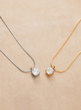 轻奢玫瑰花锆石锁骨项链女